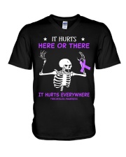 It Hurts Here Or There V-Neck T-Shirt tile