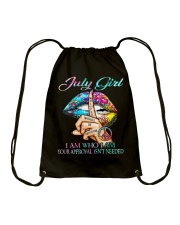 July I Am Who I Am Drawstring Bag tile