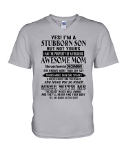 December-I'm A Stubborn Son V-Neck T-Shirt tile