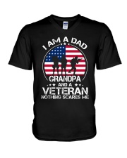 I'm A Dad -Grandpa And A Veteran V-Neck T-Shirt tile