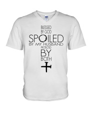 Spoiled By Your Husband V-Neck T-Shirt tile