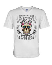 March Girl V-Neck T-Shirt tile