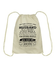 January Crazy Husband Drawstring Bag tile