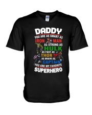 Daddy Superhero V-Neck T-Shirt tile