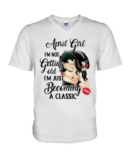 April Girl V-Neck T-Shirt tile