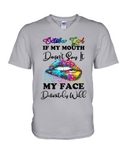 October Girl My Face V-Neck T-Shirt tile