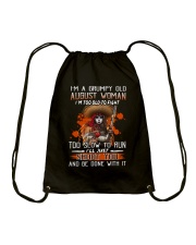 August Grumpy Old Woman Drawstring Bag tile