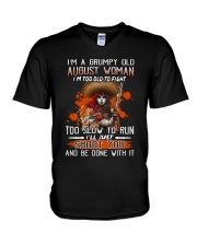 August Grumpy Old Woman V-Neck T-Shirt tile