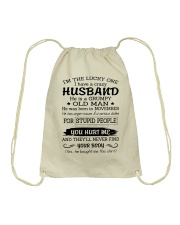 November Crazy Husband Drawstring Bag tile
