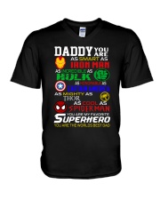 Daddy Superhero V-Neck T-Shirt tile