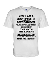September - Best dad V-Neck T-Shirt tile