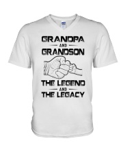 Grandpa And Son V-Neck T-Shirt tile
