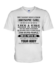 December Wife V-Neck T-Shirt tile