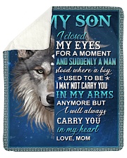 To My Son - Mom Sherpa Fleece Blanket tile