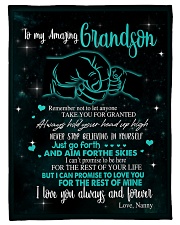 To My Grandson Small Fleece Blanket - 30" x 40" front