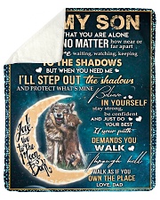 To My Son - Dad Sherpa Fleece Blanket tile