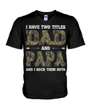Dad And Papa V-Neck T-Shirt tile