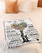 To My Son - Mom Small Fleece Blanket - 30" x 40" aos-coral-fleece-blanket-30x40-lifestyle-front-01
