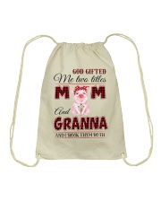 God Gifted Me Two Titles Mom and Granna Drawstring Bag tile