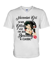 November Girl V-Neck T-Shirt tile