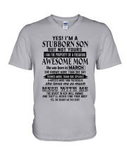 March- I'm A Stubborn Son V-Neck T-Shirt tile