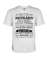 December Crazy Husband V-Neck T-Shirt tile