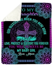 To My Daughter-Mom Sherpa Fleece Blanket tile