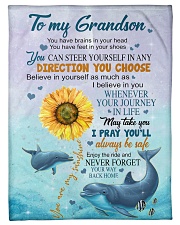 To My Grandson Small Fleece Blanket - 30" x 40" front