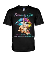February I Am Who I Am V-Neck T-Shirt tile
