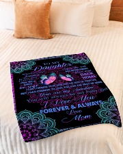 To My Daughter- Mom Small Fleece Blanket - 30" x 40" aos-coral-fleece-blanket-30x40-lifestyle-front-01