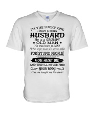 May Crazy Husband V-Neck T-Shirt tile
