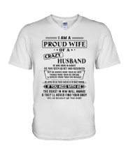 Aug Crazy Husband V-Neck T-Shirt tile
