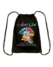 April I Am Who I Am Drawstring Bag tile