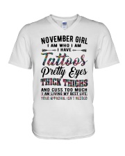 November Girl V-Neck T-Shirt tile