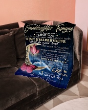 To My Granddaughter- Grandma Small Fleece Blanket - 30" x 40" aos-coral-fleece-blanket-30x40-lifestyle-front-05