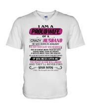 January Proud Wife V-Neck T-Shirt tile