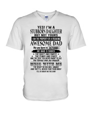 Oct Stubborn Daughter V-Neck T-Shirt tile