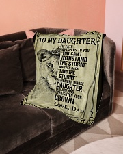 To My Daughter - Dad Small Fleece Blanket - 30" x 40" aos-coral-fleece-blanket-30x40-lifestyle-front-05