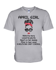 April Girl V-Neck T-Shirt tile