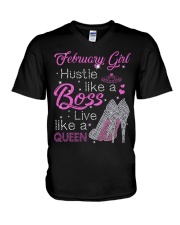 February Girl V-Neck T-Shirt tile