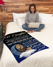 To My Daughter- Dad Small Fleece Blanket - 30" x 40" aos-coral-fleece-blanket-30x40-lifestyle-front-08