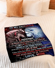 To My Daughter - Mom Small Fleece Blanket - 30" x 40" aos-coral-fleece-blanket-30x40-lifestyle-front-01