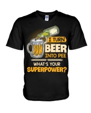 Turn Beer Into Pee V-Neck T-Shirt thumbnail