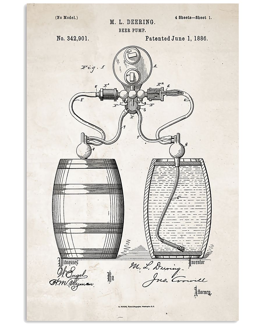 Beer Pump Patent 11x17 Poster