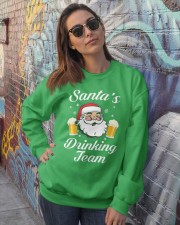 Santa Drinking Team Crewneck Sweatshirt lifestyle-unisex-sweatshirt-front-3