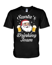 Santa Drinking Team V-Neck T-Shirt thumbnail