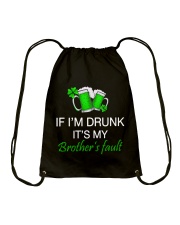 My Brother Fault Drawstring Bag thumbnail