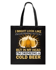 Drinking A Cold Beer Tote Bag thumbnail