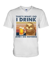 I Drink And I Do Nothing V-Neck T-Shirt tile