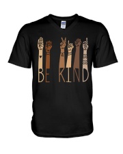 Be Kind - Sign Language V-Neck T-Shirt tile